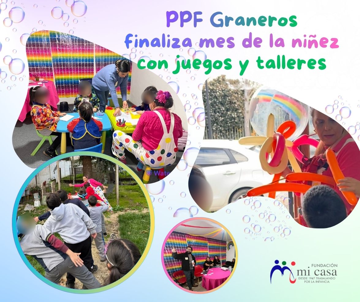 Juegos y talleres para finalizar mes de la niñez en PPF Graneros